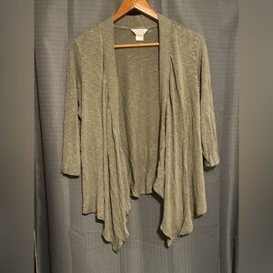 CJ Banks Women's Open Front Cardigan Sweater - Olive